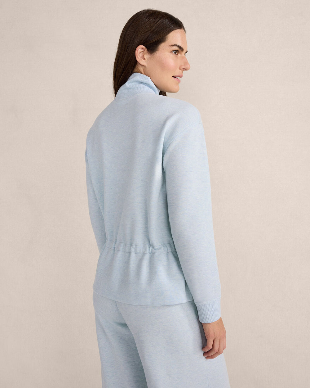 GRAPHITE HEATHER|NEPTUNE|HERON HEATHER FLEECE DRAWSTRING-WAIST MOCKNECK TOP | Talbots discount