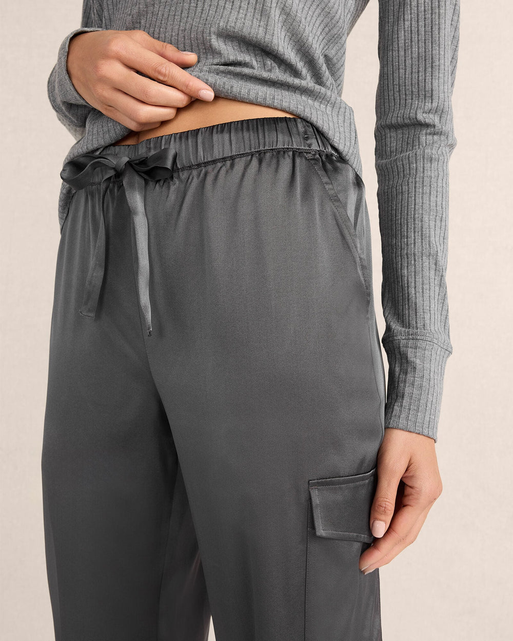 CLOVE WASHABLE SILK DRAWSTRING CARGO JOGGERS | Talbots discount