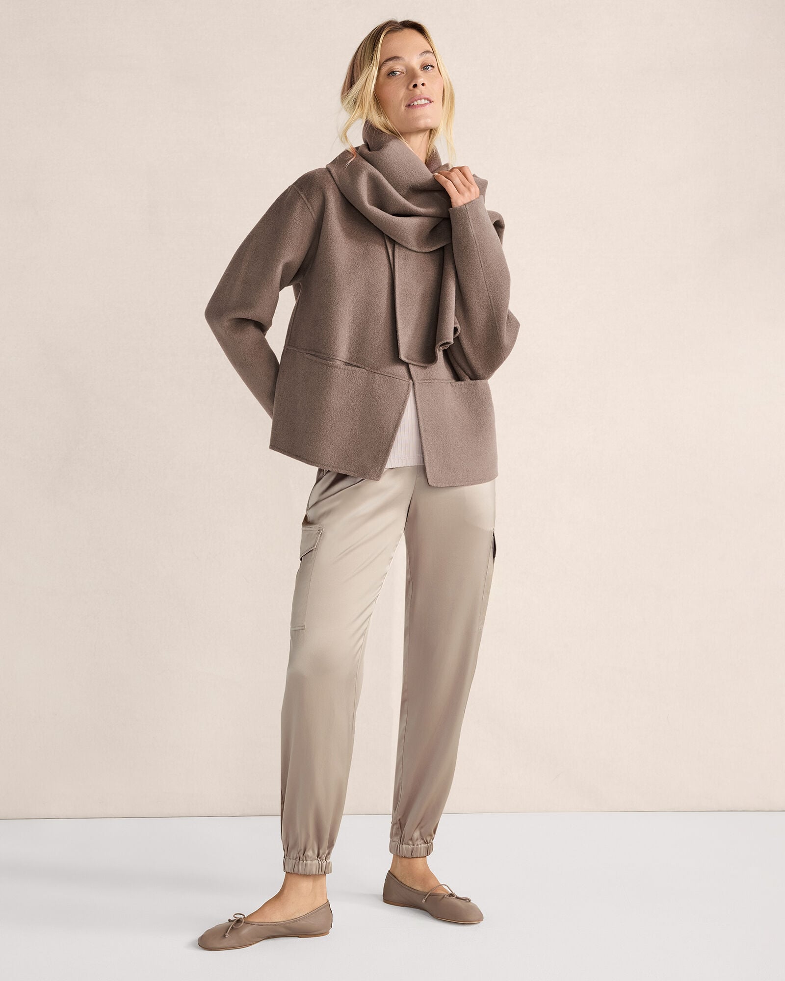 CLOVE WASHABLE SILK DRAWSTRING CARGO JOGGERS | Talbots discount