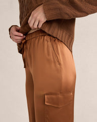 CLOVE WASHABLE SILK DRAWSTRING CARGO JOGGERS | Talbots online
