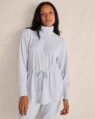 CHARCOAL HEATHER|FEATHER|HERON OTTOMAN RIB DRAWSTRING-WAIST TUNIC | Talbots for sale