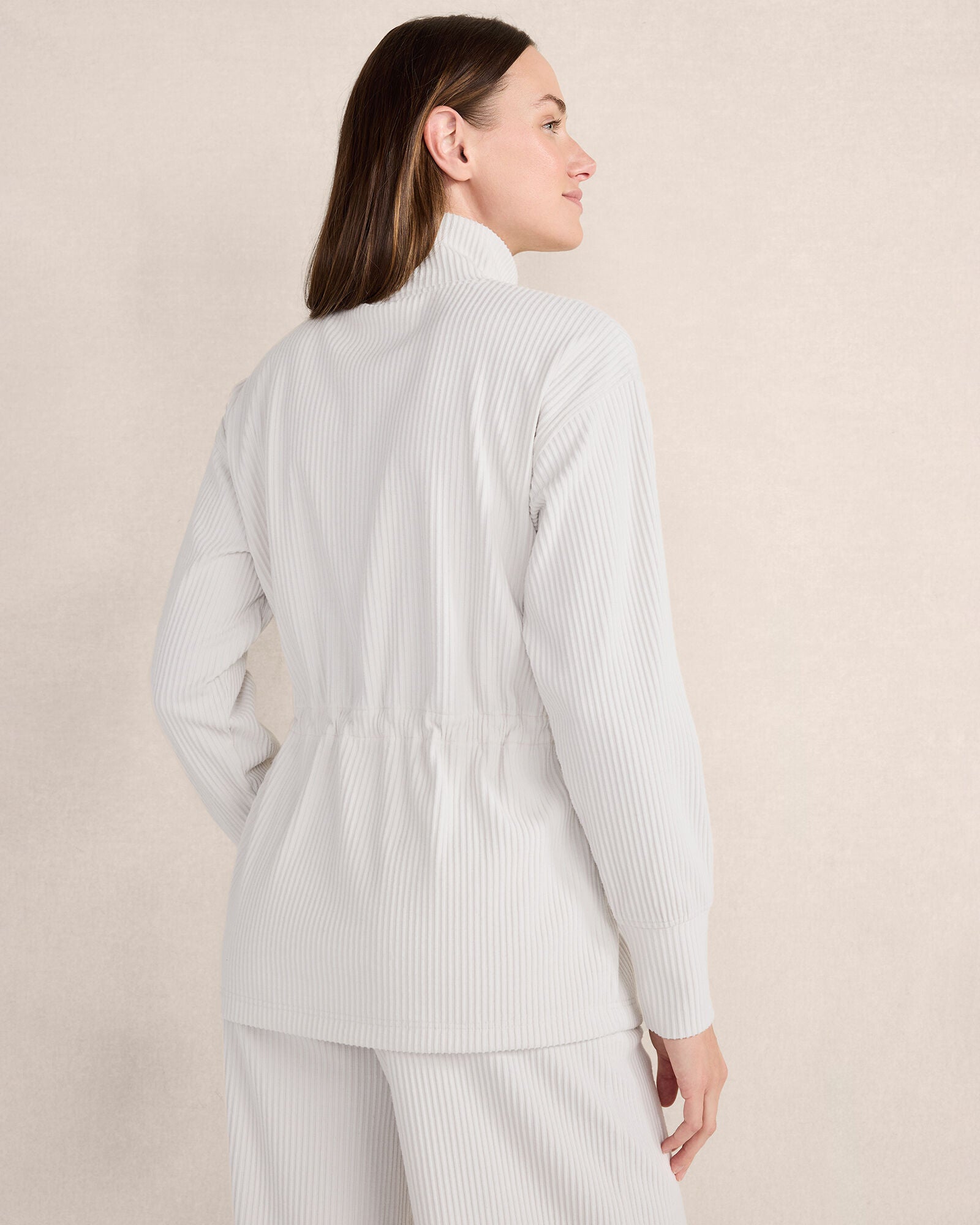 CHARCOAL HEATHER|FEATHER|HERON OTTOMAN RIB DRAWSTRING-WAIST TUNIC | Talbots on sale