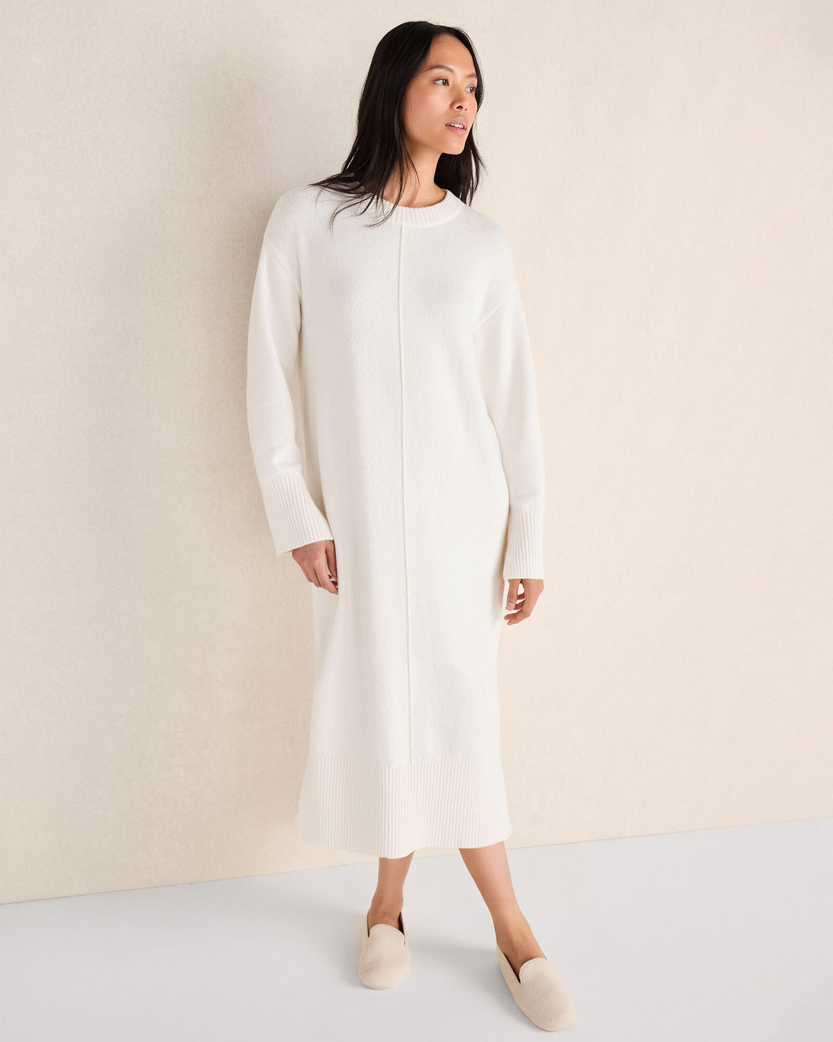 IVORY ORGANIC COTTON MIDI DRESS | Talbots on sale