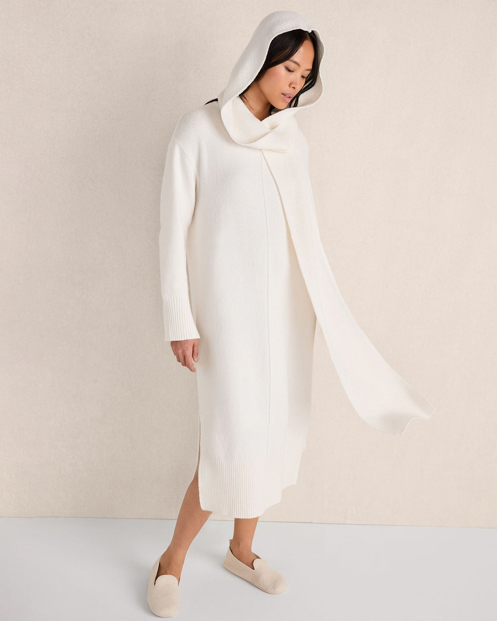 IVORY ORGANIC COTTON MIDI DRESS | Talbots on sale