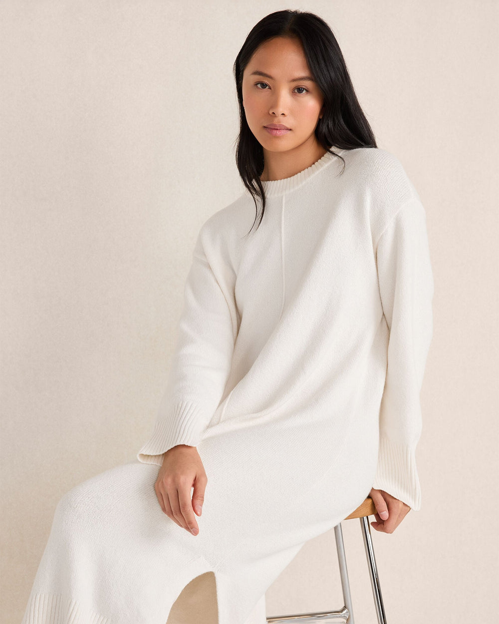 IVORY ORGANIC COTTON MIDI DRESS | Talbots on sale