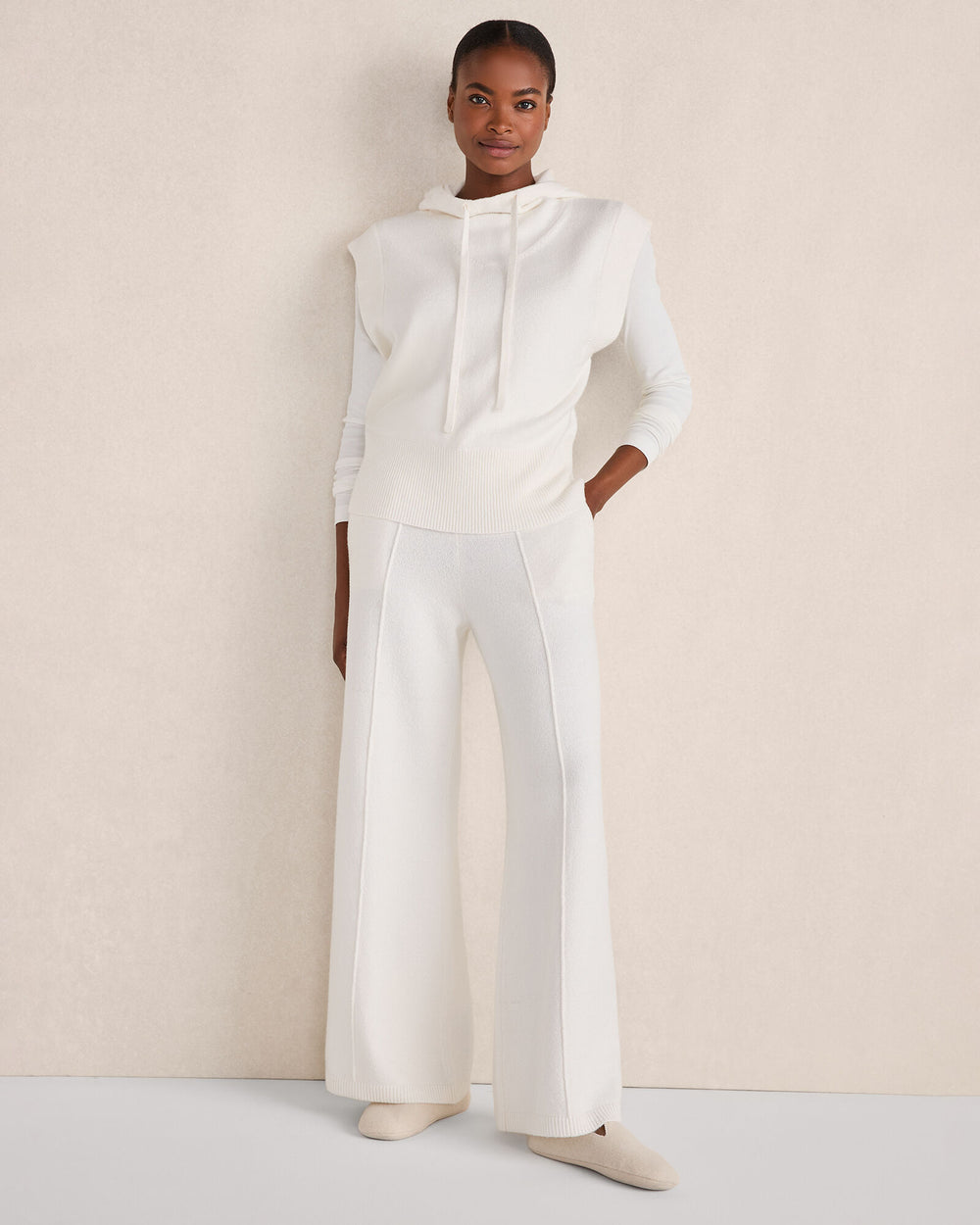 IVORY ORGANIC COTTON PINTUCK WIDE LEG PANTS | Talbots near me