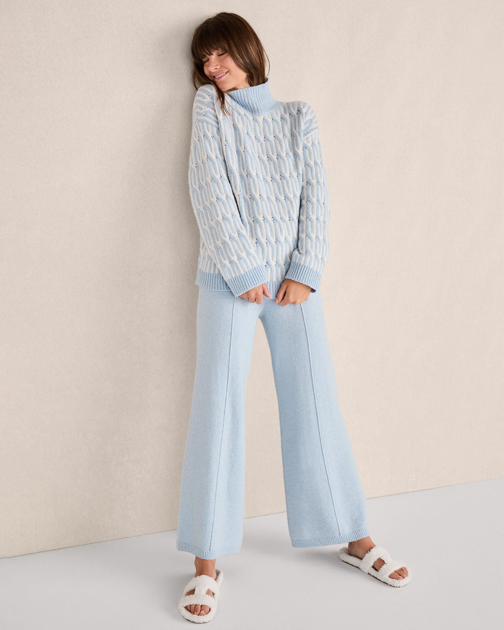 IVORY/CAFE LATTE ORGANIC COTTON JACQUARD SWEATER | Talbots outlet