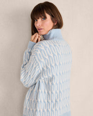 IVORY/CAFE LATTE ORGANIC COTTON JACQUARD SWEATER | Talbots outlet