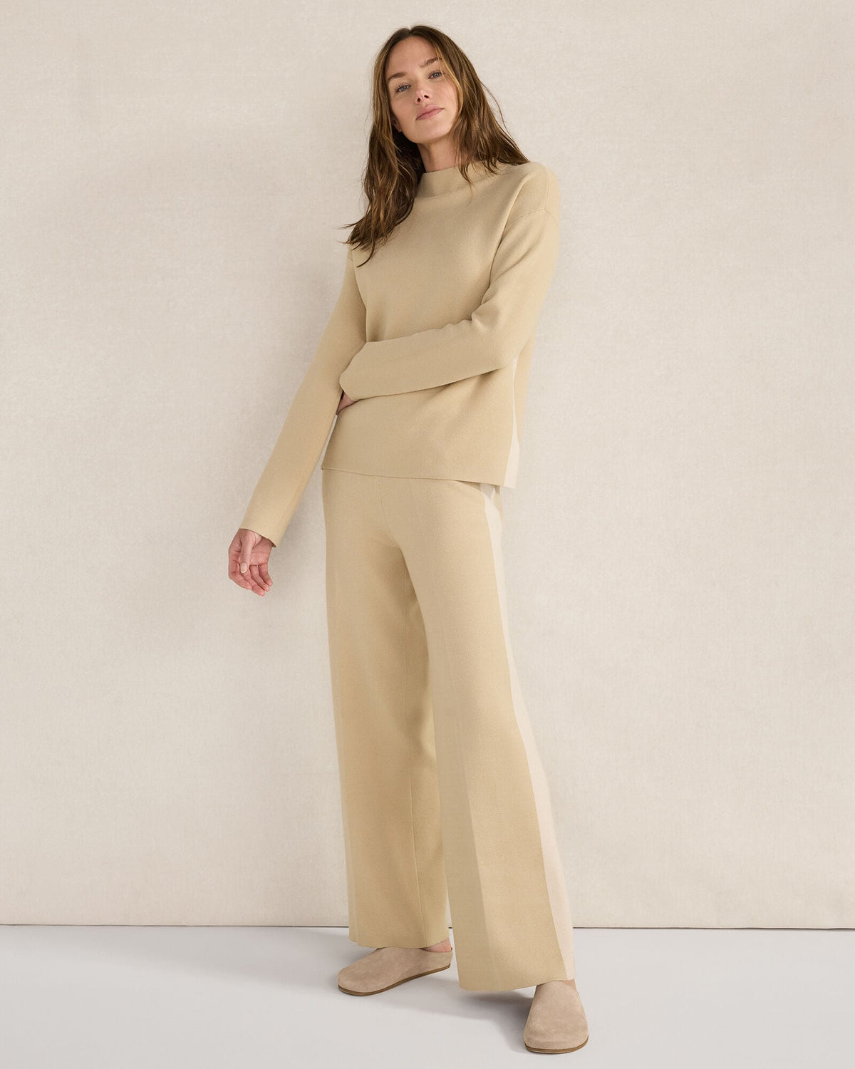 PIGNOLI/ENOKI TUXEDO STRIPE FUNNEL NECK PULLOVER | Talbots discount