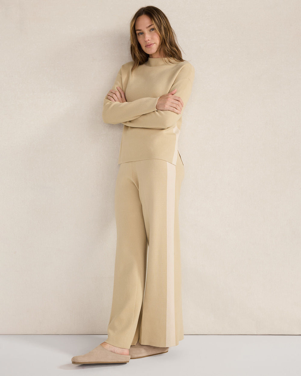 PIGNOLI/ENOKI TUXEDO STRIPE FUNNEL NECK PULLOVER | Talbots outlet