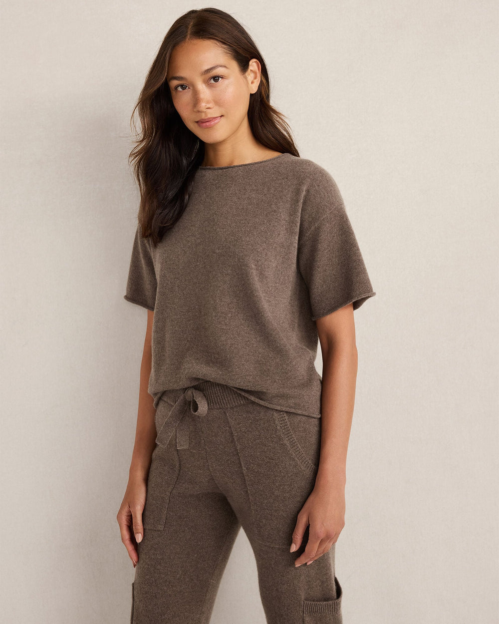 BLACK|DRIFTWOOD HTHR|LIGHT SLATE HTHR CASHMERE CREWNECK TEE | Talbots near me