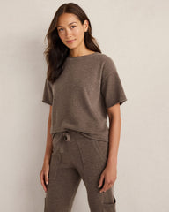 BLACK|DRIFTWOOD HTHR|LIGHT SLATE HTHR CASHMERE CREWNECK TEE | Talbots near me