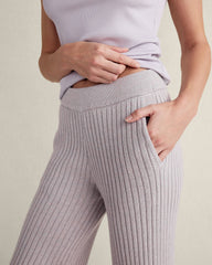 WISTERIA HEATHER COTTON CASHMERE RIB-KNIT PANTS | Talbots near me