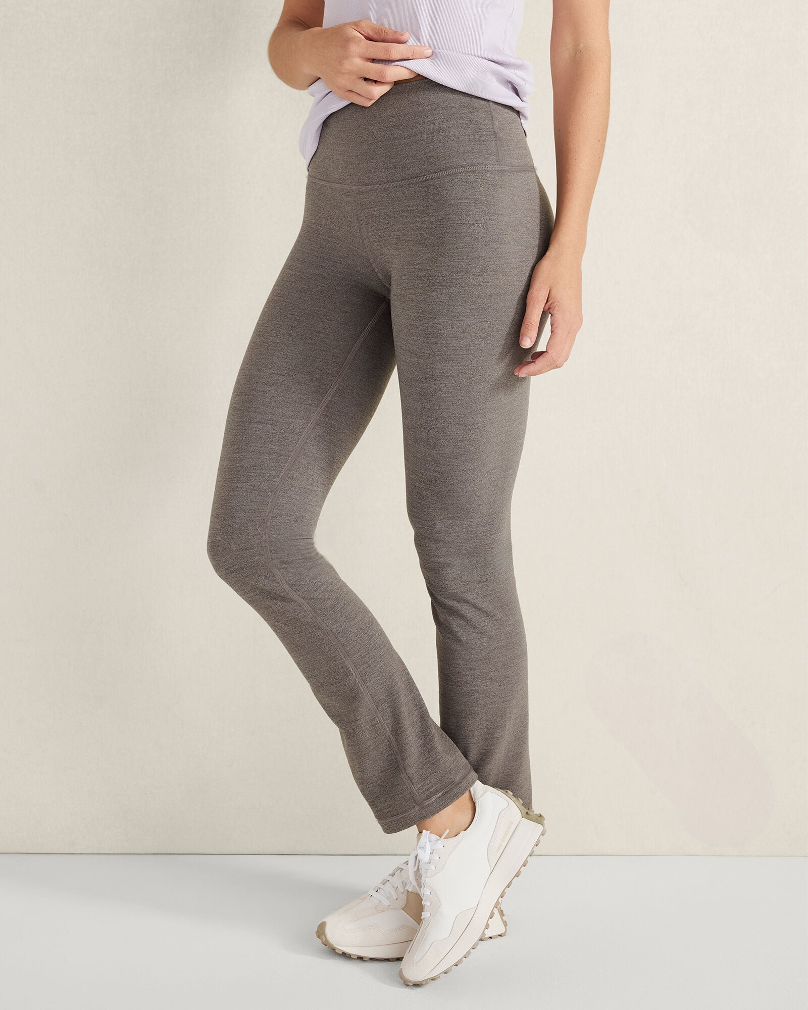 SHIITAKE HEATHER BALANCE STRAIGHT LEG HEATHER PANTS | Talbots US