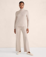 FAWN HEATHER|GRAPHITE HEATHER DRAPEY RIB KNIT PANTS | Talbots near me
