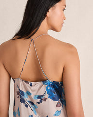 FLORAL PORCINI WASHABLE SILK BRUSHED FLORAL CHEMISE | Talbots US