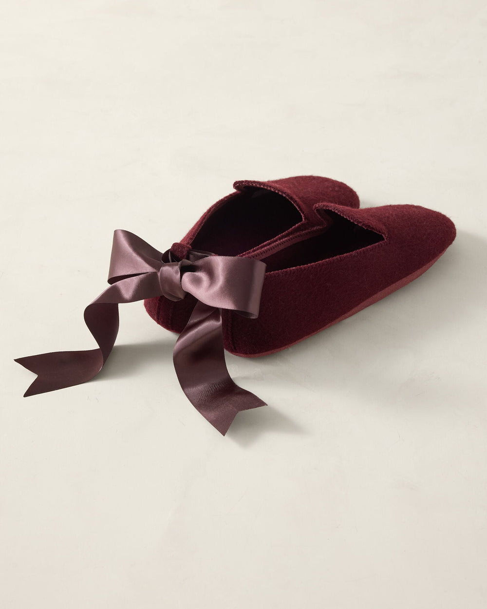 BURGUNDY BERRY|FOG HTHR|IVORY|KELP|PEWTER HEATHER FELTED WOOL BLEND LOAFER SLIPPERS | Talbots for sale