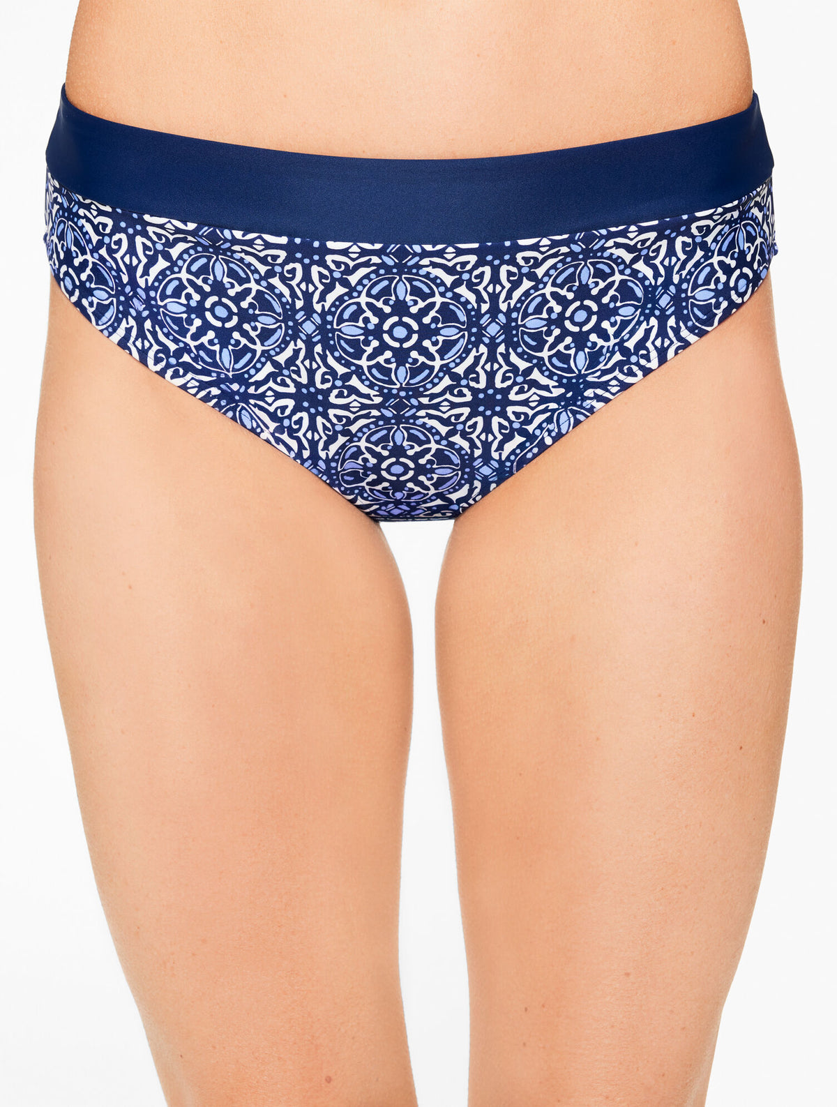 VISTA BLUE MULTI AQUA CLUB HIGH WAIST SWIM BOTTOM - IBIZA TILE | Talbots near me