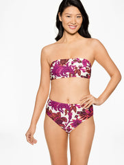 WILD ASTER MULTI AQUA CLUB BANDEAU BIKINI TOP - BALI BLOOMS | Talbots US