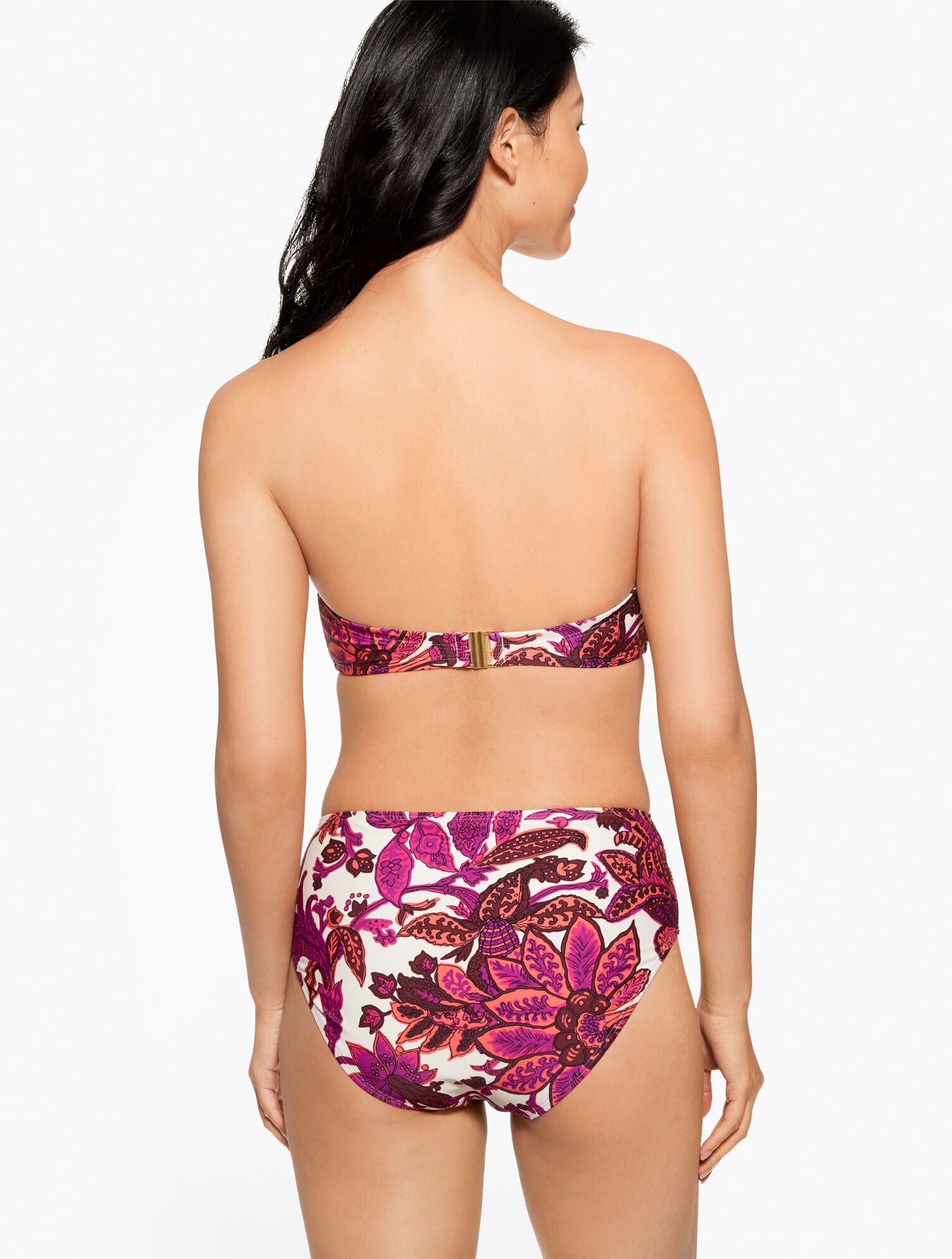 WILD ASTER MULTI AQUA CLUB BANDEAU BIKINI TOP - BALI BLOOMS | Talbots US