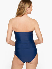 BRIGHT GREEN|INDIA INK|WILD ASTER AQUA CLUB BANDEAU TANKINI | Talbots US