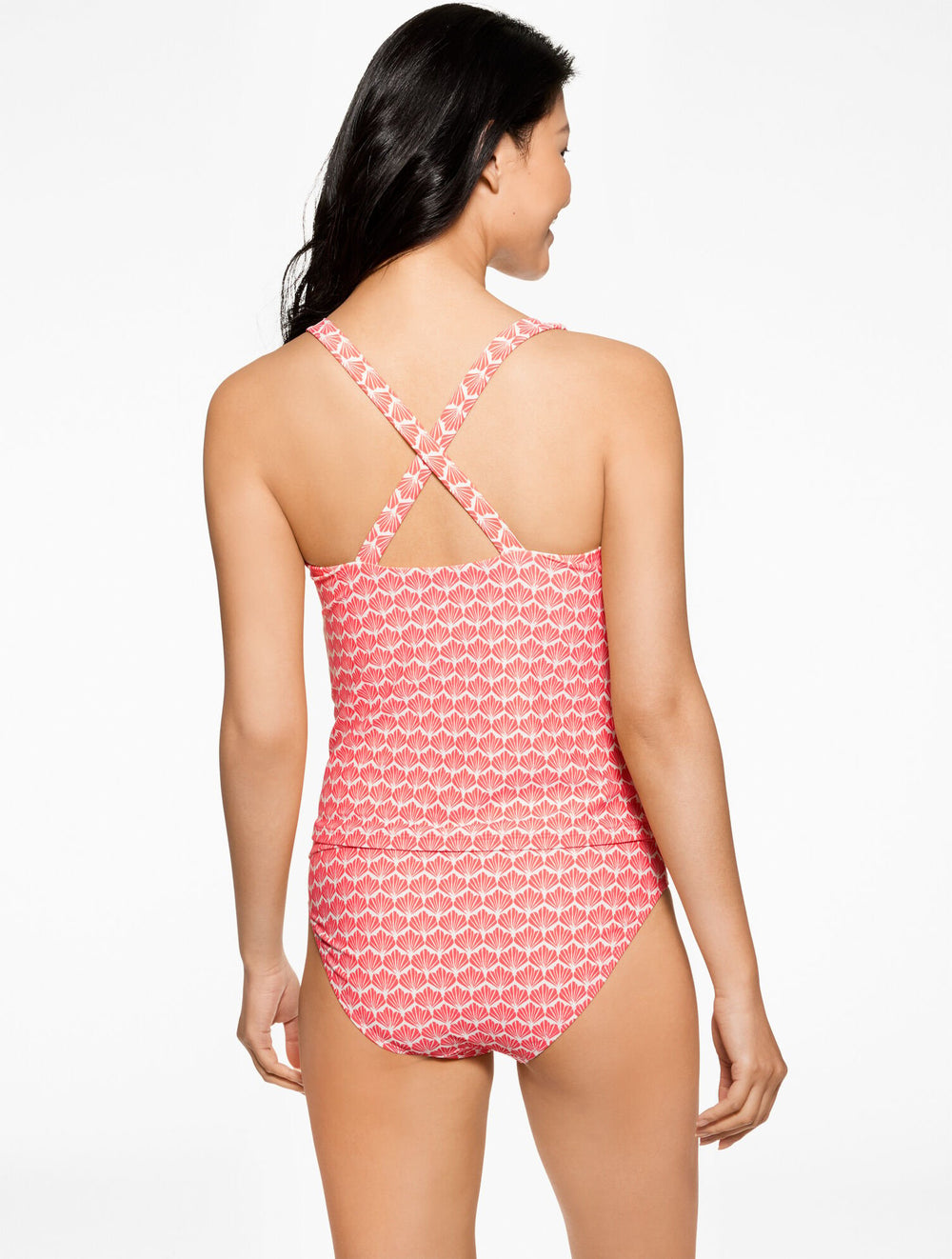 CORAL PEACH MULTI AQUA CLUB SCOOP NECK TANKINI - FIJI SHELL | Talbots online