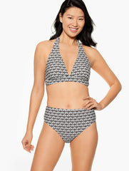 BLACK MULTI AQUA CLUB HALTER BIKINI TOP - FIJI SHELL | Talbots for sale