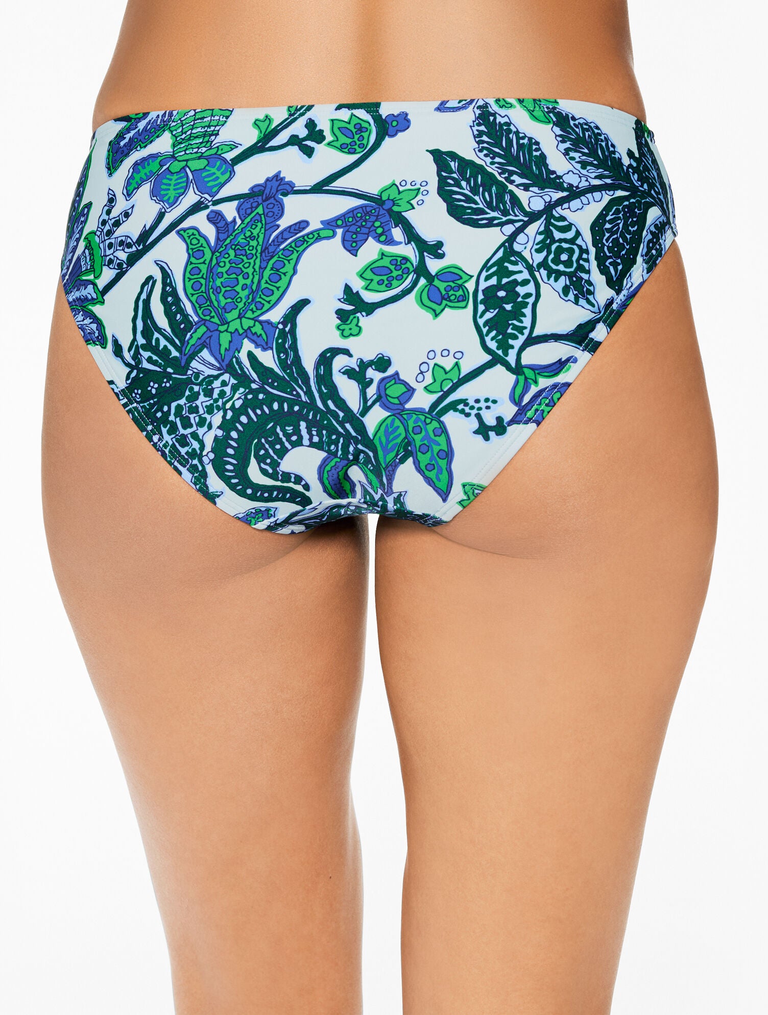 VISTA BLUE MULTI AQUA CLUB MID RISE SWIM BOTTOM - BALI BLOOMS | Talbots online