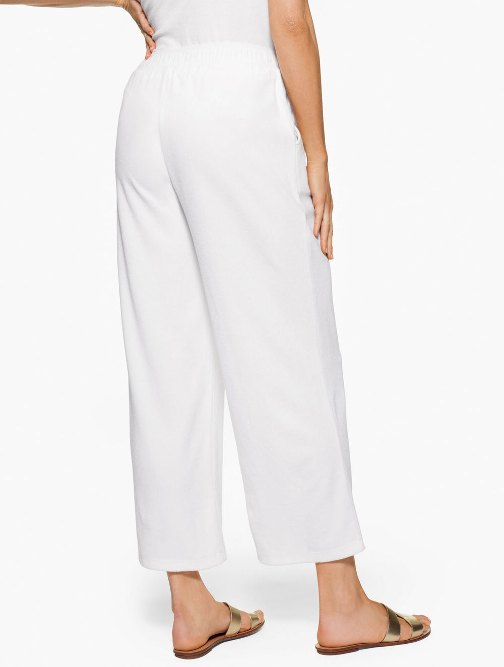 WHITE|INDIA INK AQUA CLUB TERRY PANT COVER-UP | Talbots for sale