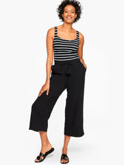 BLACK|WHITE AQUA CLUB GAUZE PANT COVER-UP | Talbots outlet