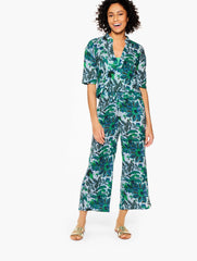 VISTA BLUE MULTI AQUA CLUB GAUZE POPOVER SHIRT COVER-UP - BALI BLOOMS | Talbots online