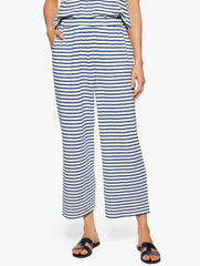 WHITE/INDIA INK AQUA CLUB TERRY PANT COVER-UP - STRIPE | Talbots sale