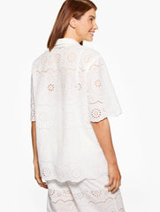WHITE AQUA CLUB EYELET POPOVER SHIRT COVER-UP | Talbots outlet