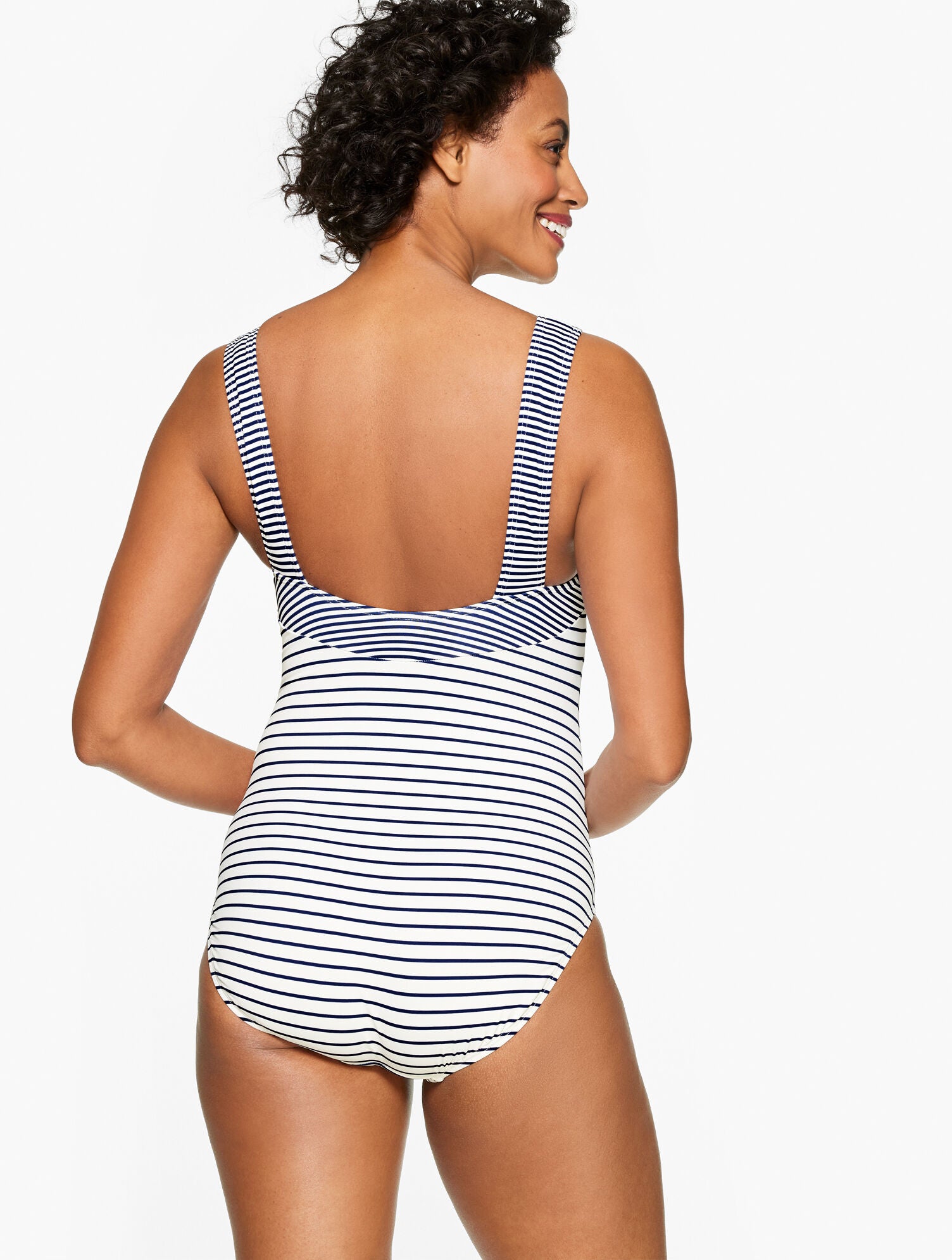 INDIA INK MULTI SUN OCEAN SAND SCOOP NECK ONE PIECE - CLASSIC STRIPE | Talbots sale
