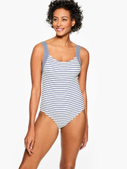 INDIA INK MULTI SUN OCEAN SAND SCOOP NECK ONE PIECE - CLASSIC STRIPE | Talbots sale