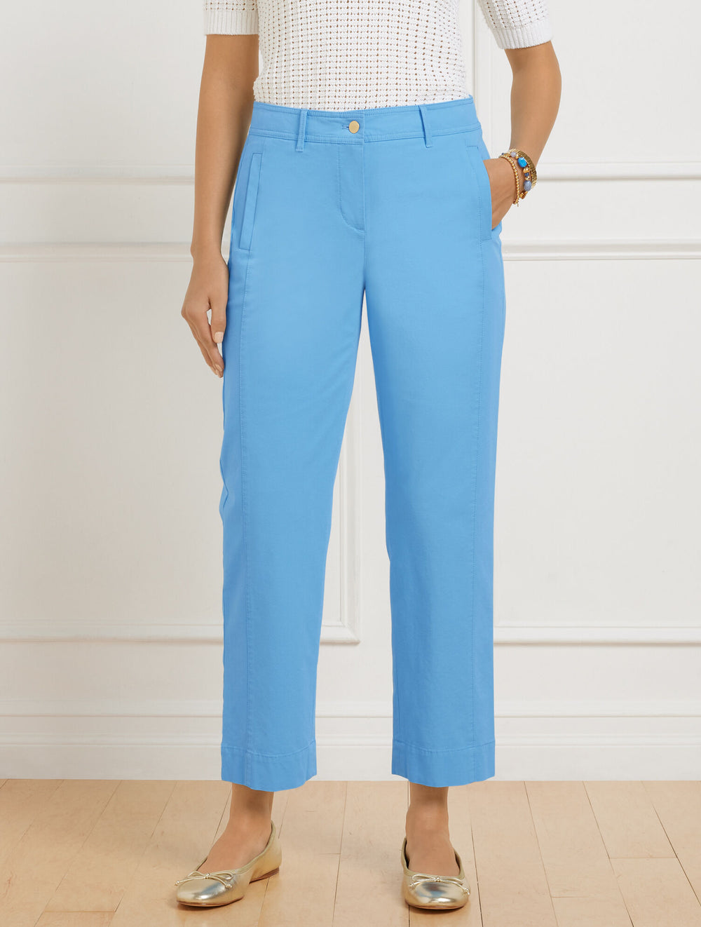 BURNT OLIVE|LAKESIDE BLUE STRAIGHT CROP PANTS | Talbots on sale