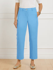 BURNT OLIVE|LAKESIDE BLUE STRAIGHT CROP PANTS | Talbots on sale