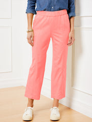 CORAL CHARM|CORN SILK|ROYAL BLUE|WHITE SLIM CROP PANTS | Talbots for sale