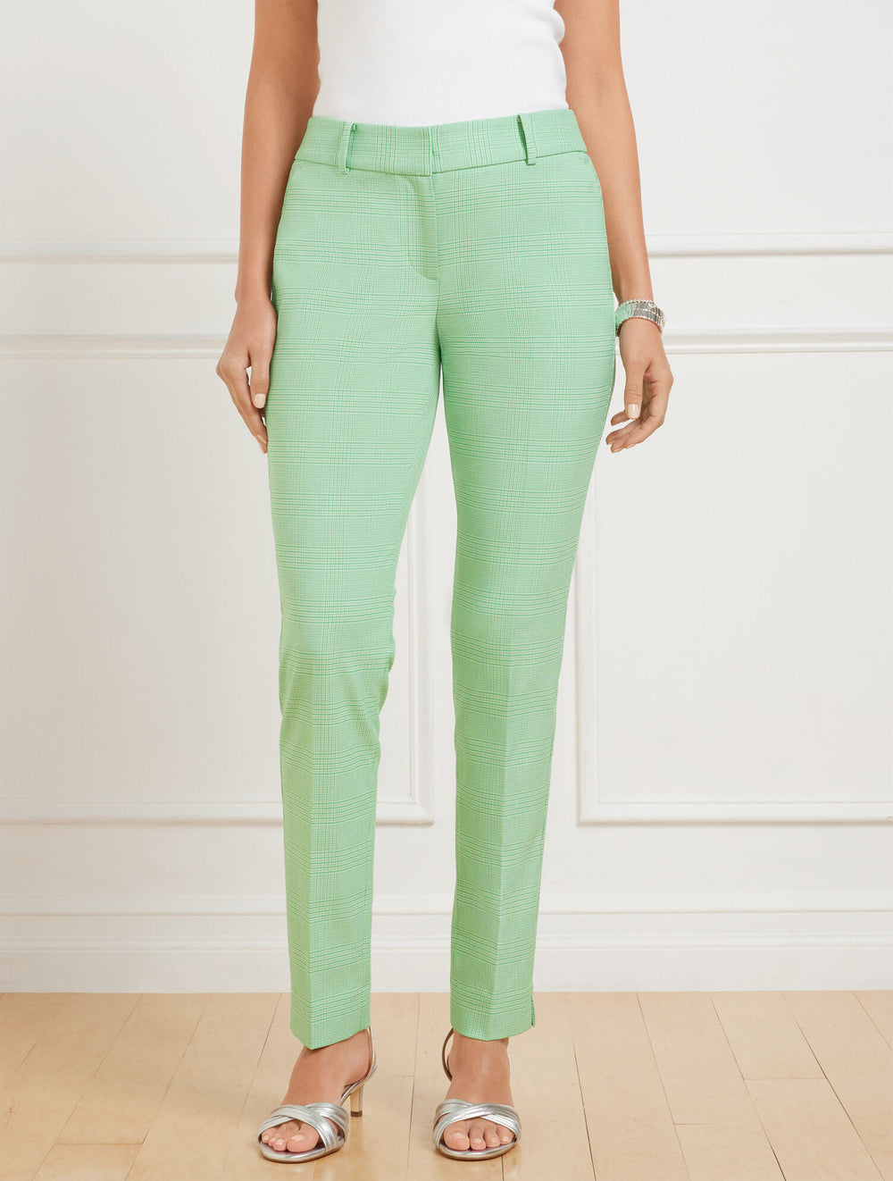 SPRING LUSH TALBOTS HAMPSHIRE STRAIGHT ANKLE PANTS - LUCETTA GLEN PLAID | Talbots discount