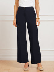 INDIGO BLUE|RED PEPPER WIDE ANKLE FRESH POPLIN PANTS | Talbots on sale