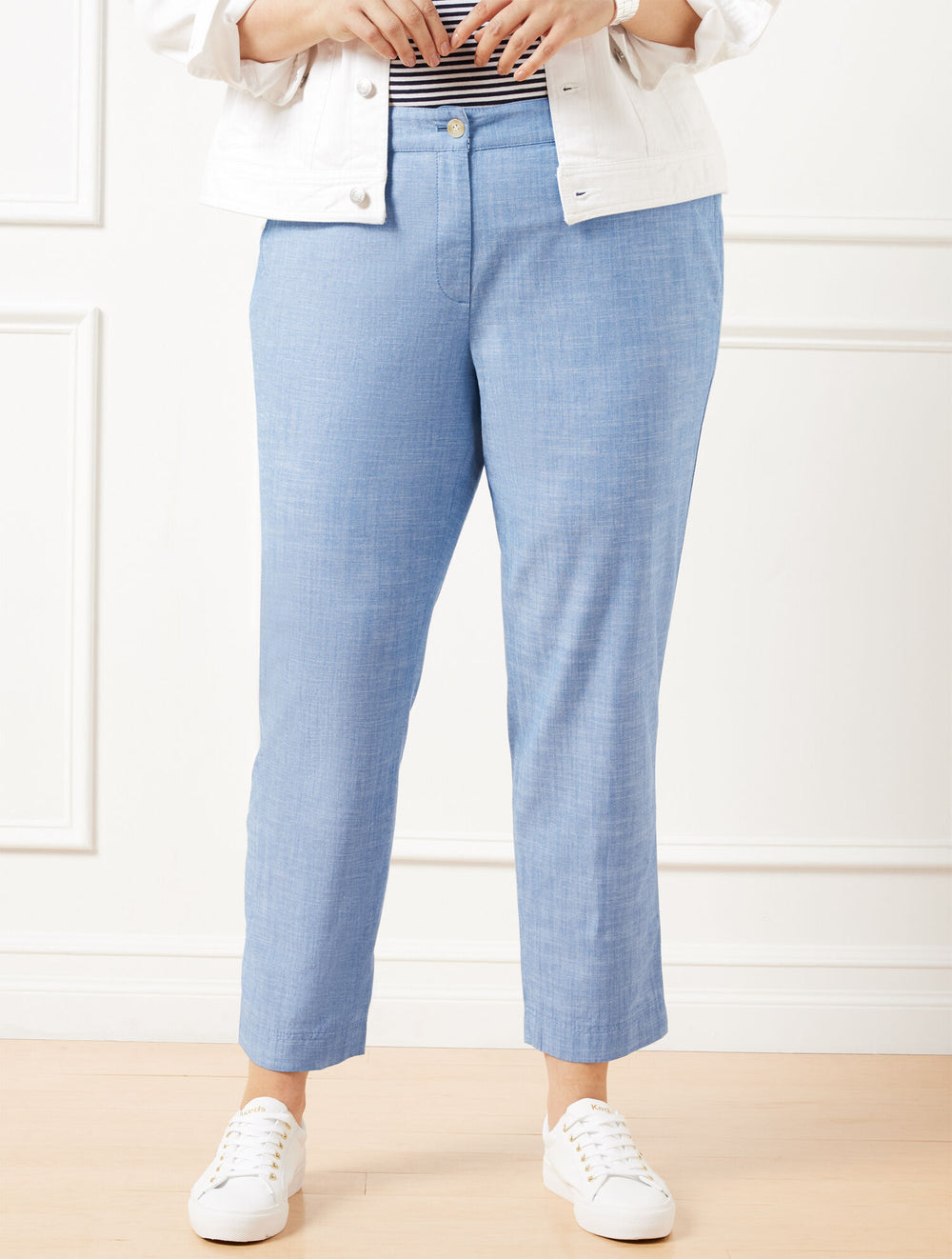 LIGHT BLUE PERFECT CROPS - NEWPORT CHAMBRAY | Talbots US
