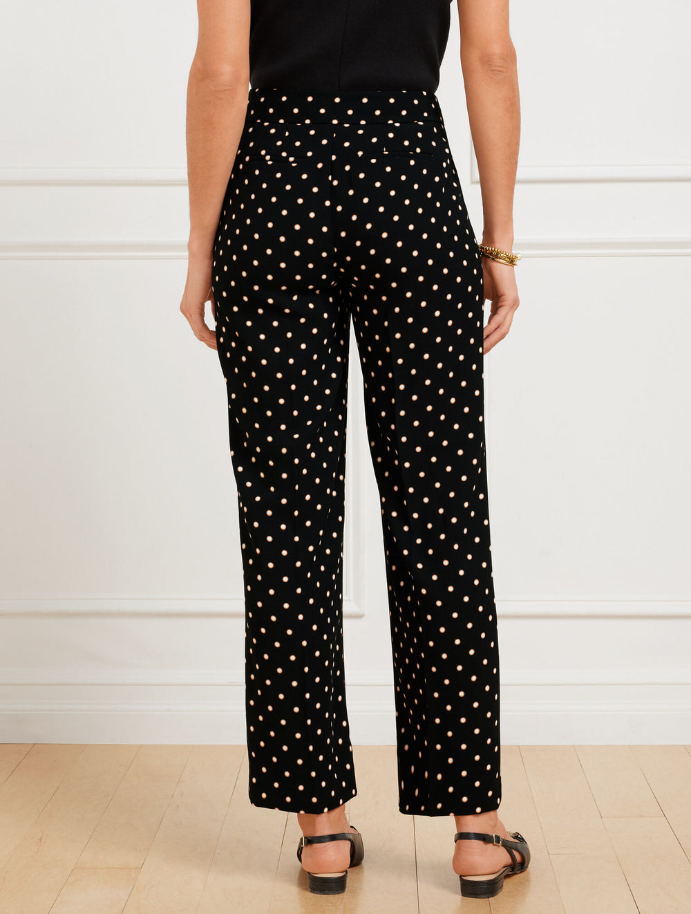 BLACK MULTI SLIM WIDE ANKLE PANTS - DAISY DOT | Talbots near me