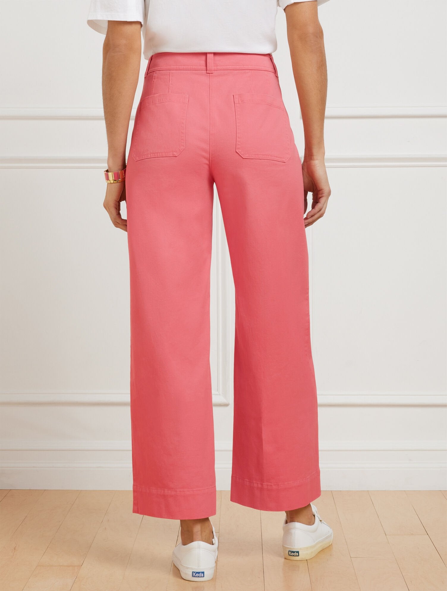 WIDE ANKLE TWILL PANTS | Talbots for sale