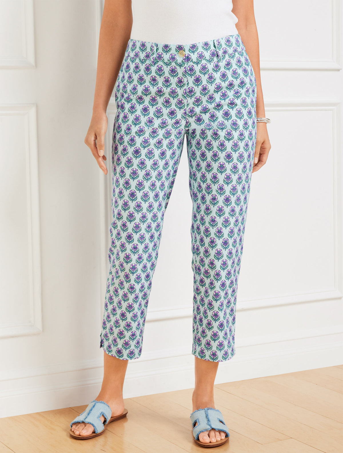 BLUE ICE MULTI PERFECT CROPS - WOODBLOCK BUD | Talbots for sale