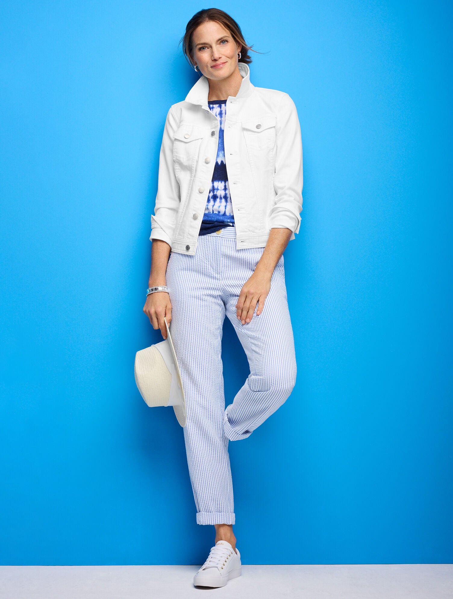RELAXED CHINOS - SUNSHINE SEERSUCKER | Talbots on sale