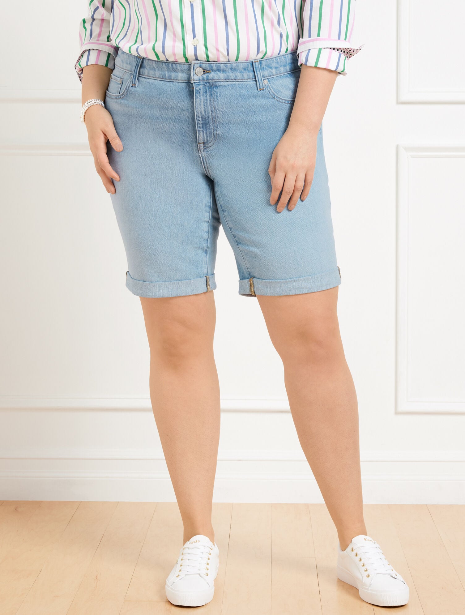 HIGHLAND WASH GIRLFRIEND DENIM SHORTS - HIGHLAND WASH | Talbots for sale