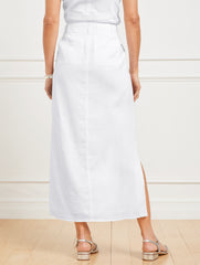 WHITE CLASSIC LINEN TROUSER SKIRT | Talbots on sale