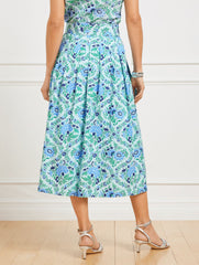 BLUE ICE MULTI PIPER PLEATED SKIRT - EXQUISITE FLORAL | Talbots US