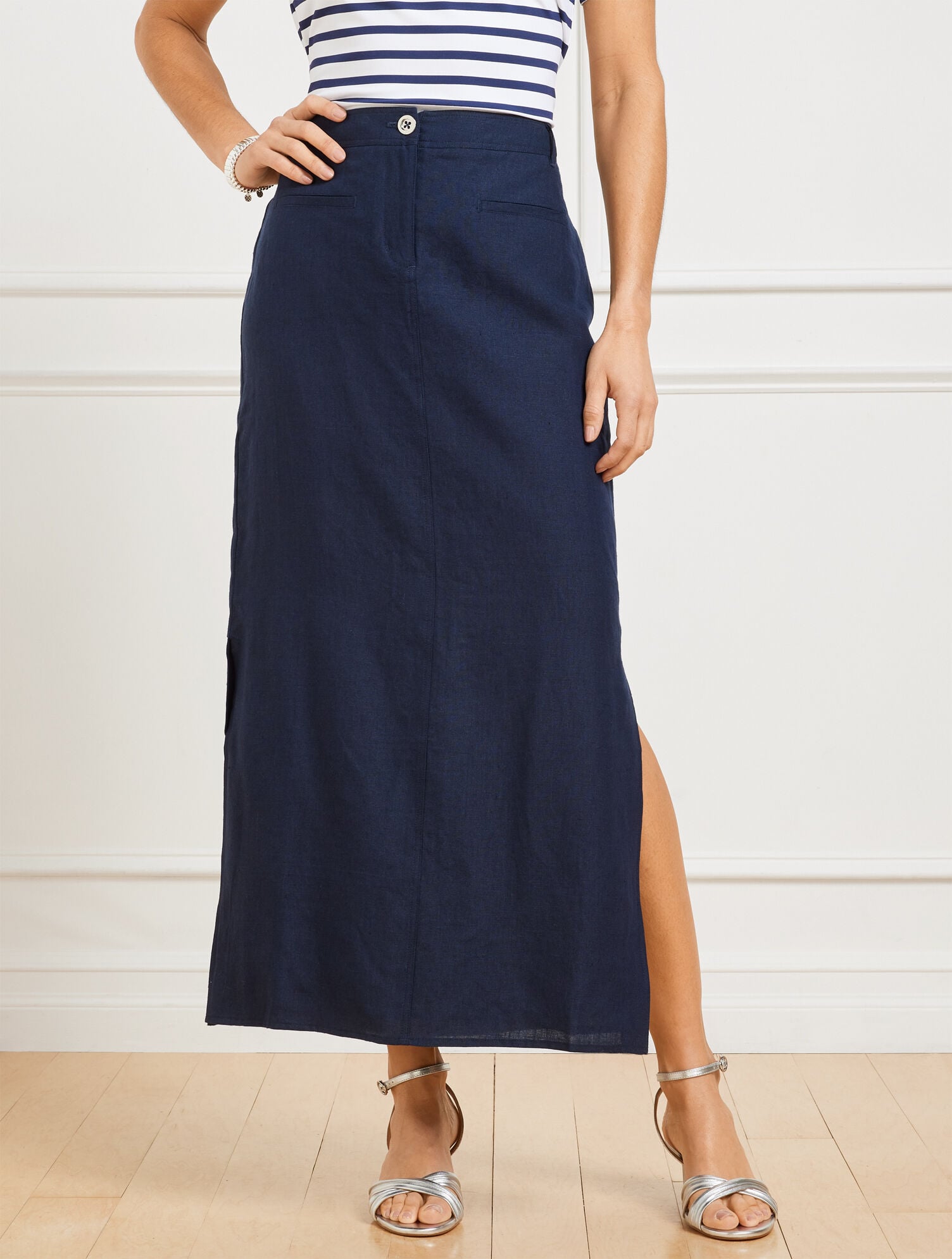INDIGO BLUE LINEN TROUSER SKIRT | Talbots near me
