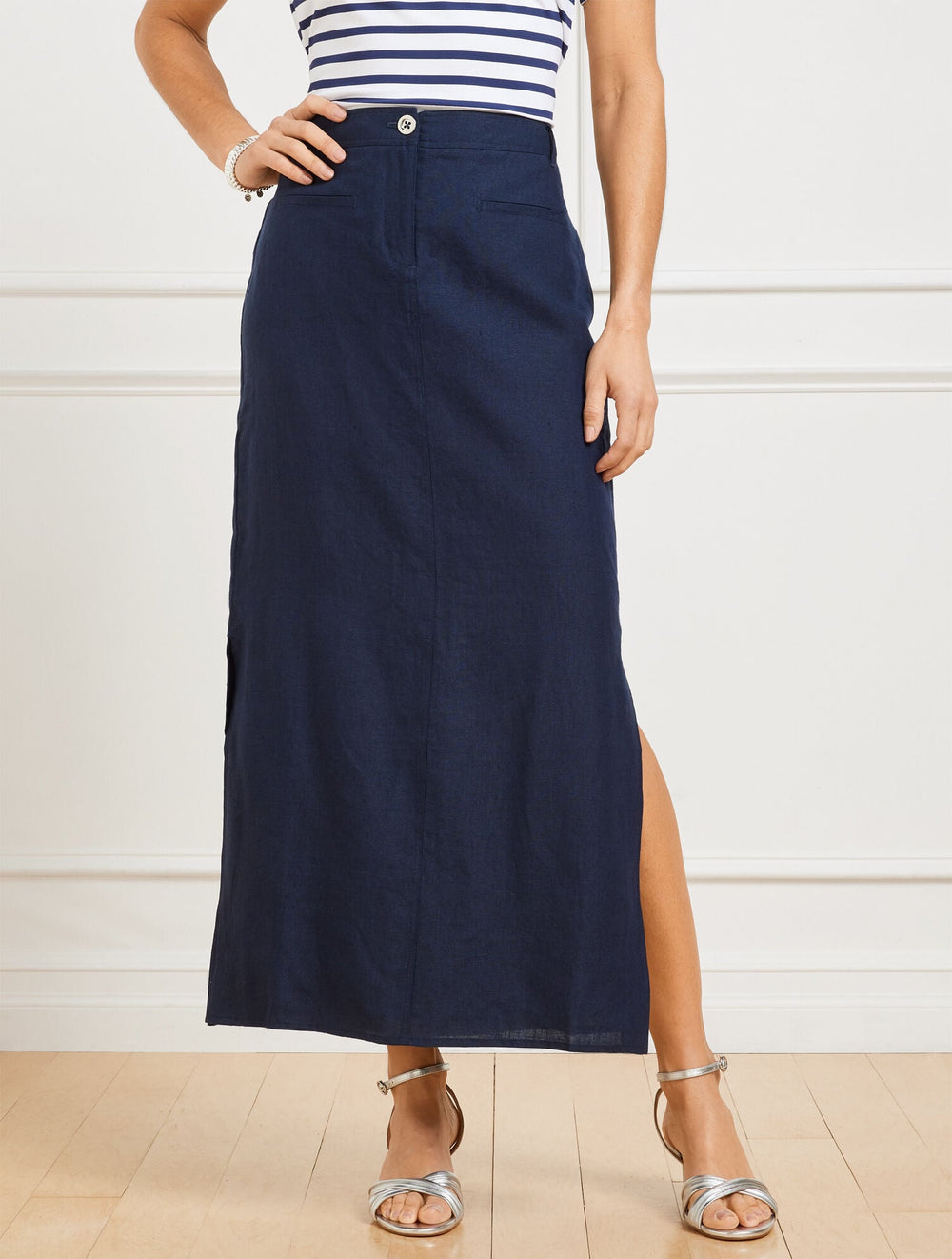 INDIGO BLUE LINEN TROUSER SKIRT | Talbots near me